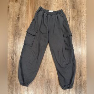 Dark Grey Cargo Pocket Jogger Sweatpants